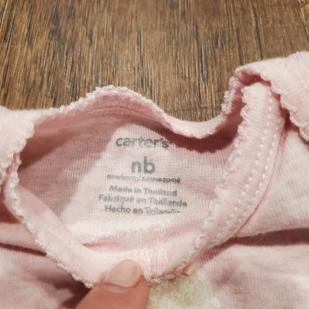 Carter Bunny Sleep Gown Baby Girl Sleeper Sleep Sack Cotton Pastel Pink White NB